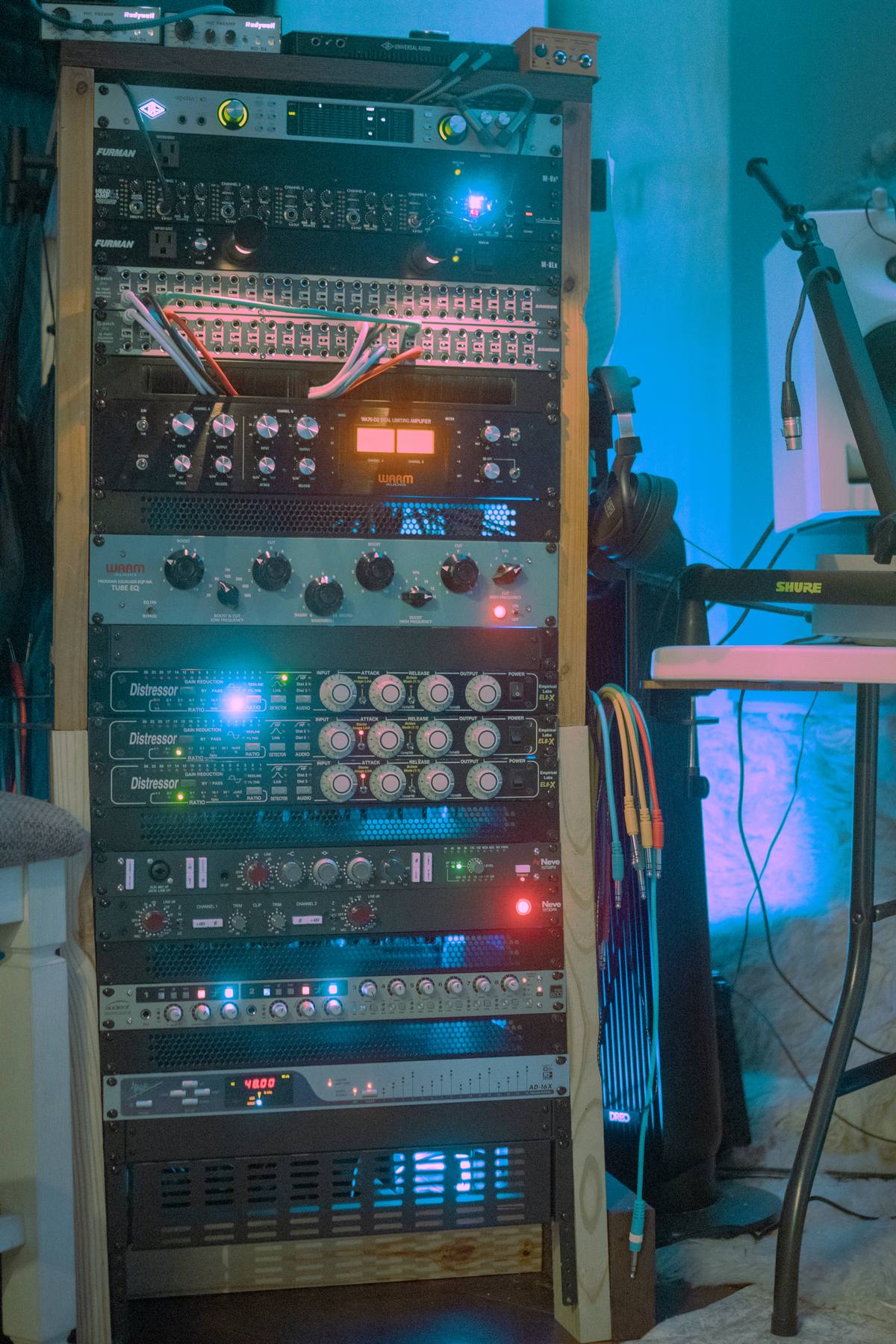 Full rack of outboard studio gear